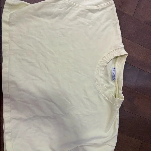 Zara Cream Ribbed Top - Picture 2 of 3